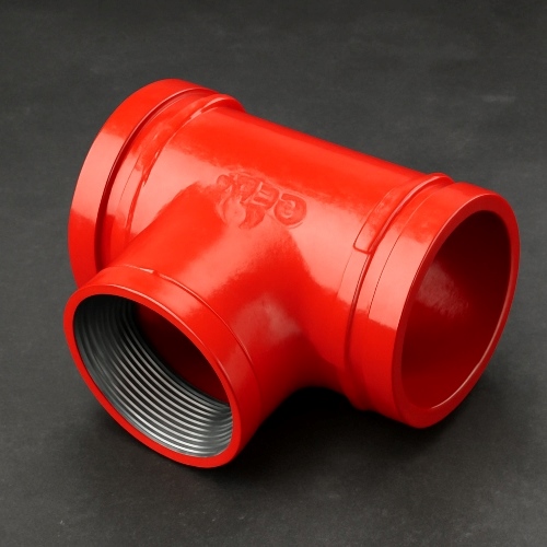 Переходной тройник под резьбу грувлок ковкий чугун ДУ 150x65 (ДН 168x73) 6x21/2